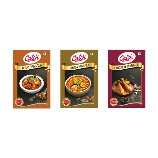 Catch Masala & Spices - Meat Masala 100 gms + Chicken Masala 100 gms + Garam Masala 100 gms - Grab2buy