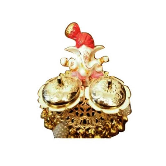 Kundan HandiKrafts Ganapathi Haldi Kumkum Boxes - Grab2buy