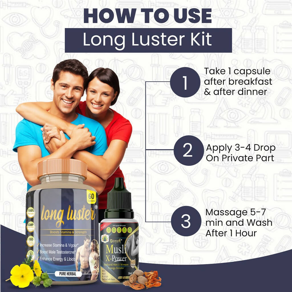Divya Shree Long Luster Capsule & Musli X-Power Oil Combo - Grab2buy