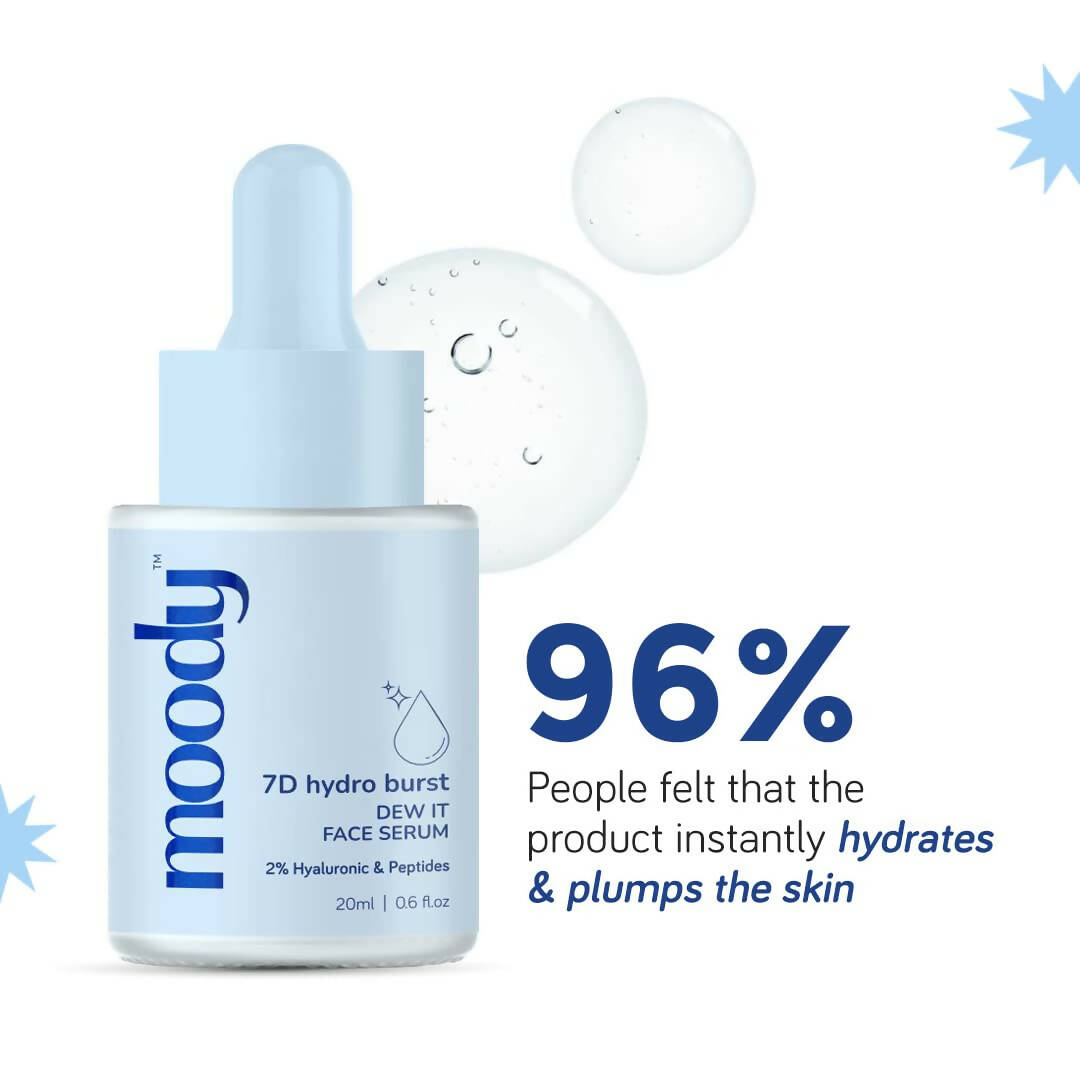 Moody 7D Hydro Burst Face Serum with 2% Hyaluronic & Peptides 
