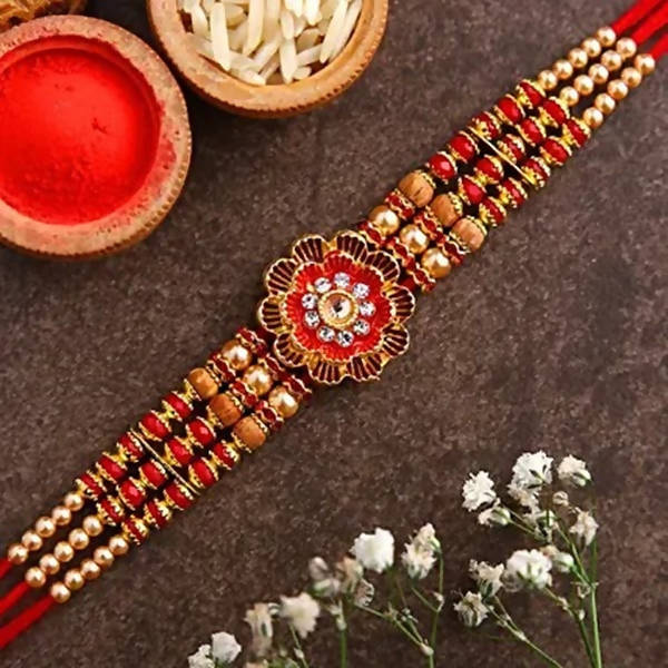 Fancy Meenakari Rakhi And Saon Papdi