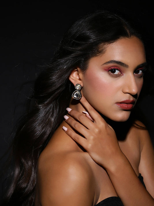 Silver-Plated Contemporary Drop Earrings - Ruby Raang - Grab2buy