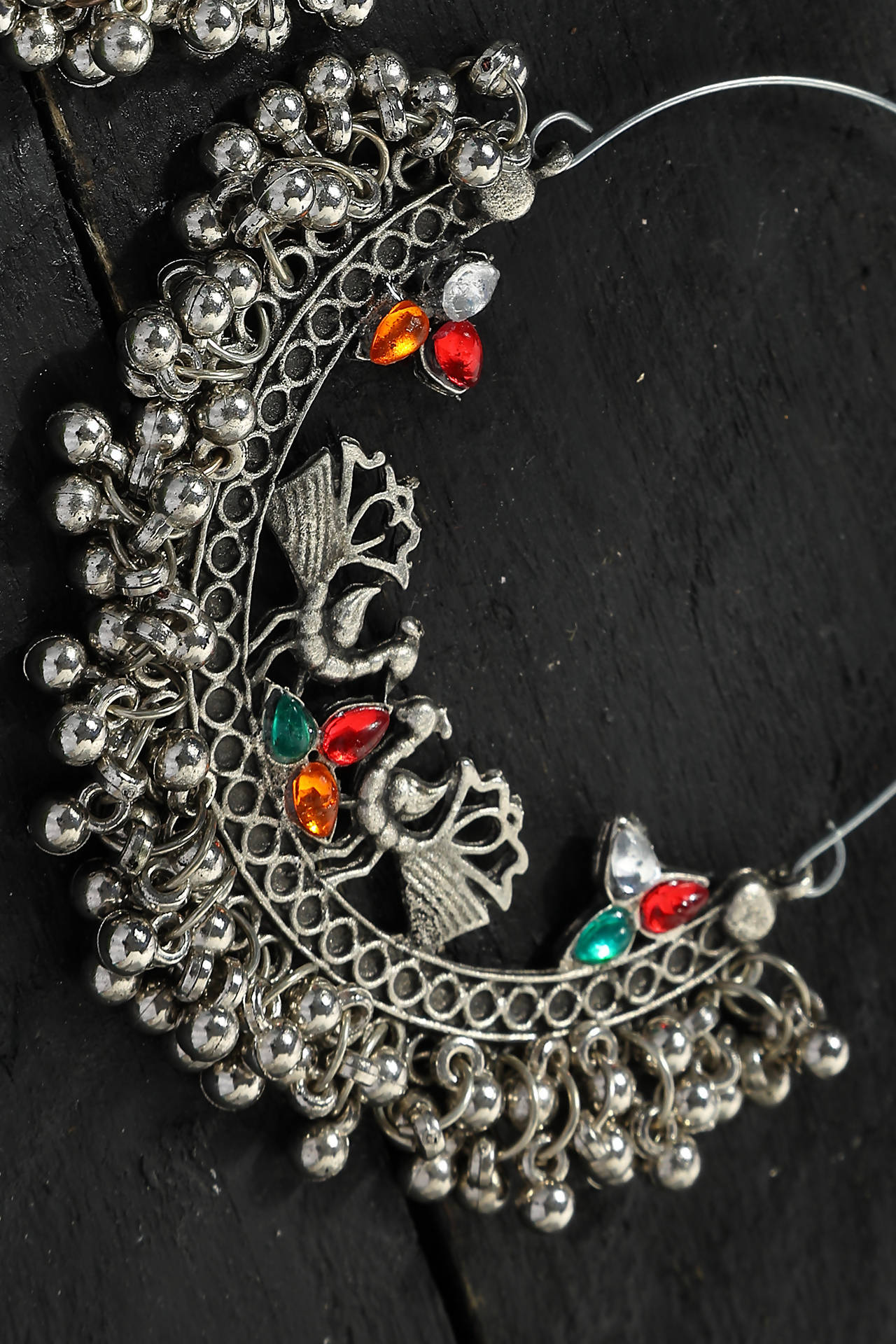 Mominos Fashion Johar Kamal Beautiful Peacock Design Chandbali Earrings 