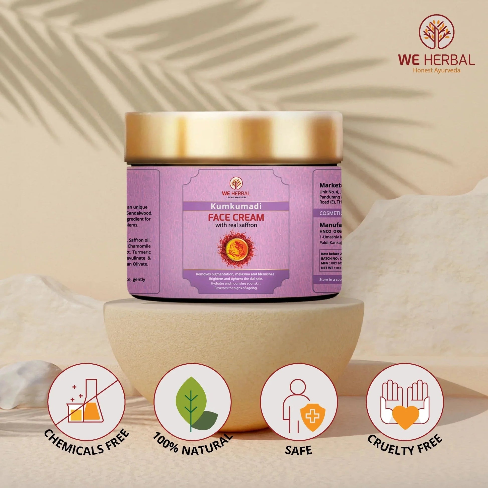 We Herbal Kumkumadi Face Cream: An Ayurvedic Solution For Modern Radiant Revitalized Skin  Grab2Buy We Herbal Grab2Buy