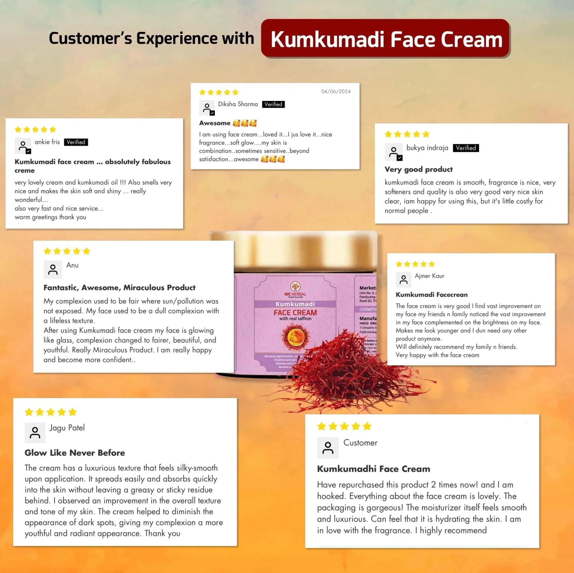 We Herbal Kumkumadi Face Cream: An Ayurvedic Solution For Modern Radiant Revitalized Skin  Grab2Buy We Herbal Grab2Buy
