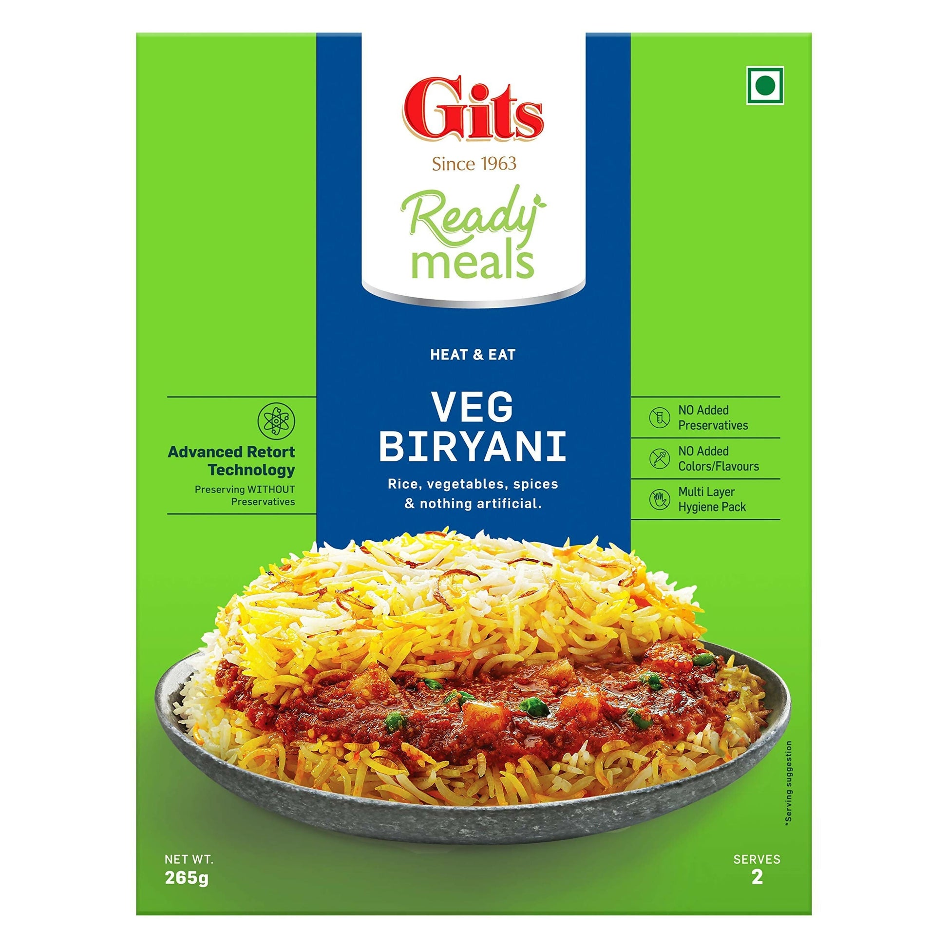 Gits Ready to Eat Veg Biryani Pure Veg 