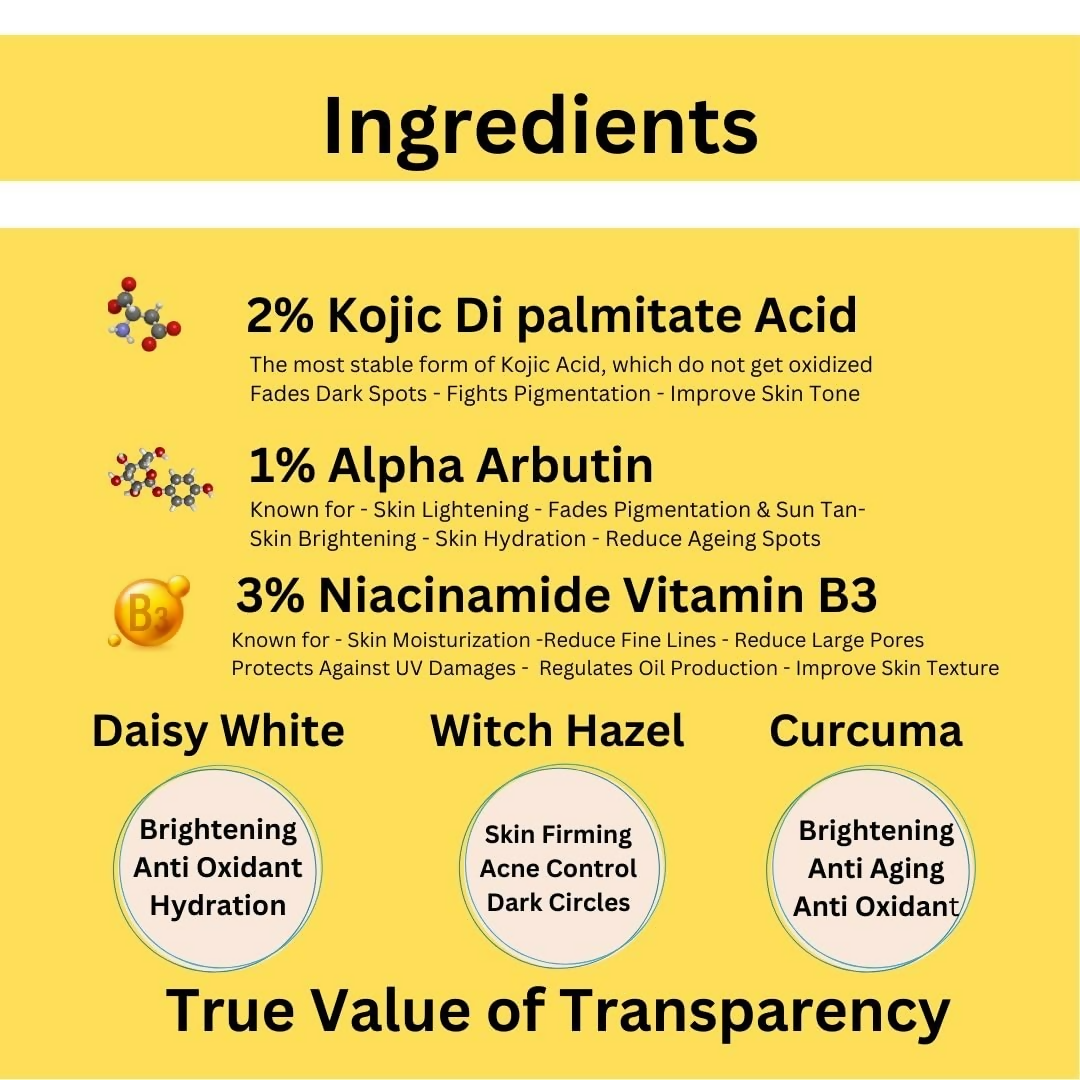 Urbaano Herbal 2% Kojic Acid White Glow Face Serum  Grab2Buy Urbaano Herbal Grab2Buy