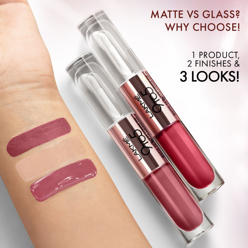 Lakme 9 To 5 Matte To Glass Liquid Lip - Rose