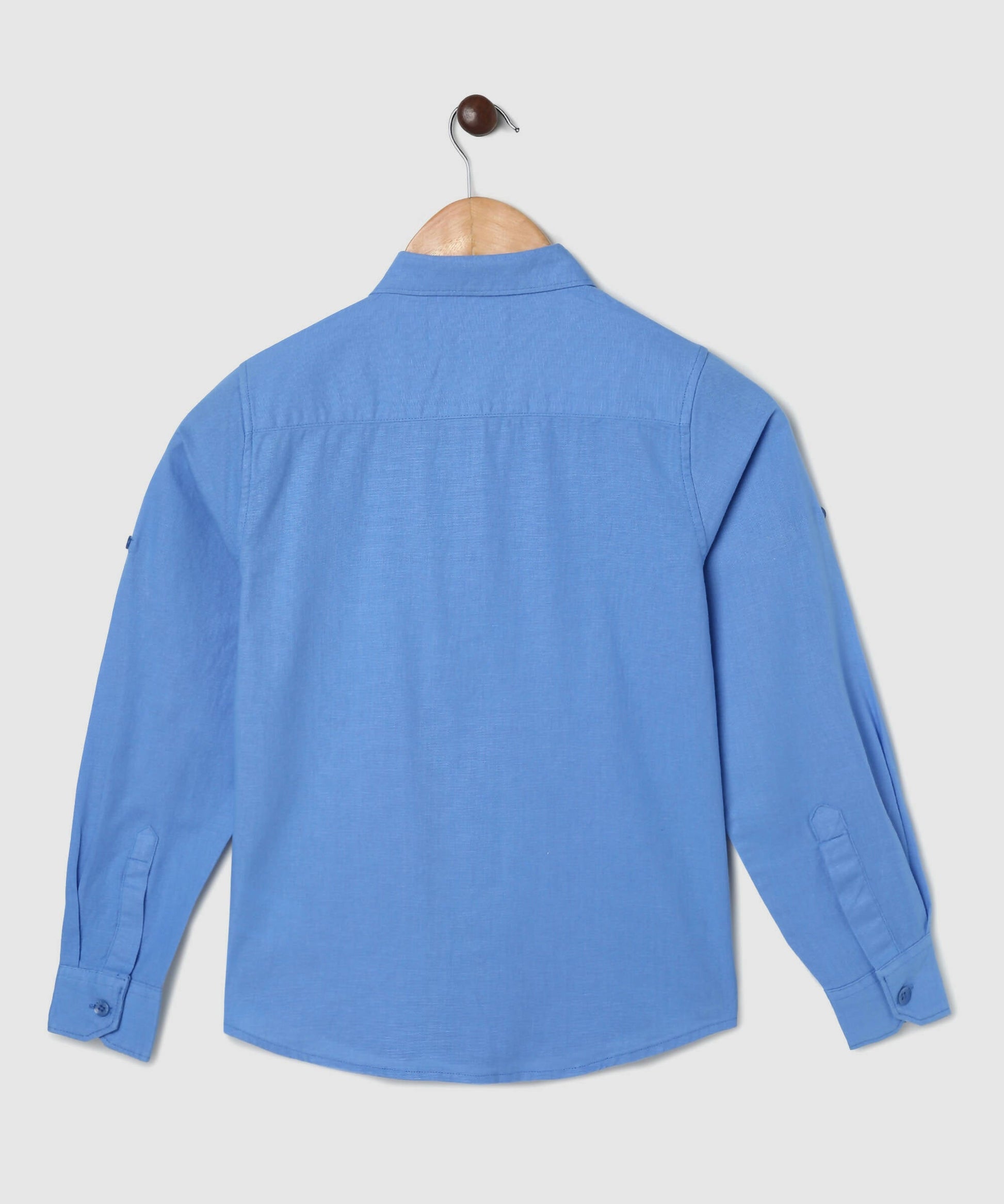 Manet Boys Full Sleeves Solid Shirt - Light Blue
