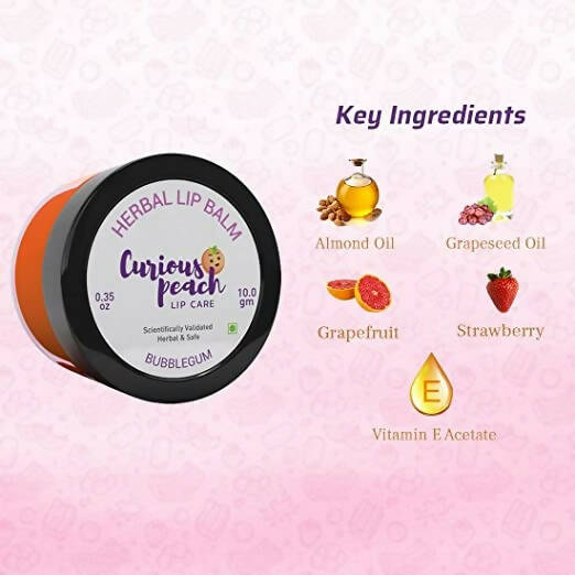 Curious Peach Herbal Lip Balm Bubble Gum - Grab2buy