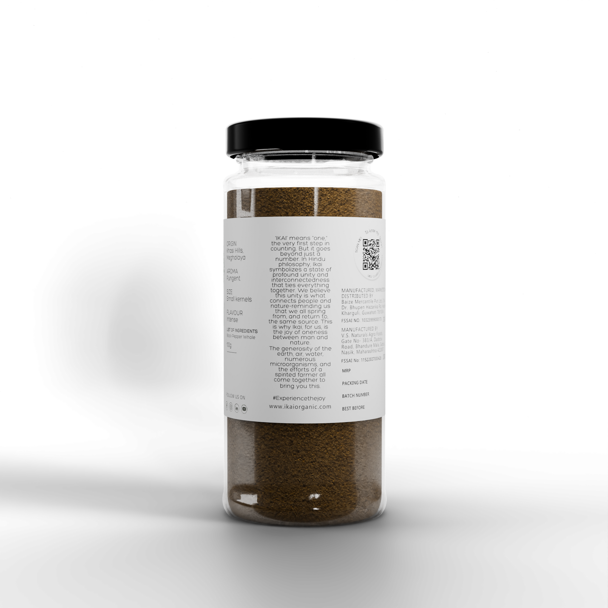 5 - Whole Natural Black Pepper - 100g