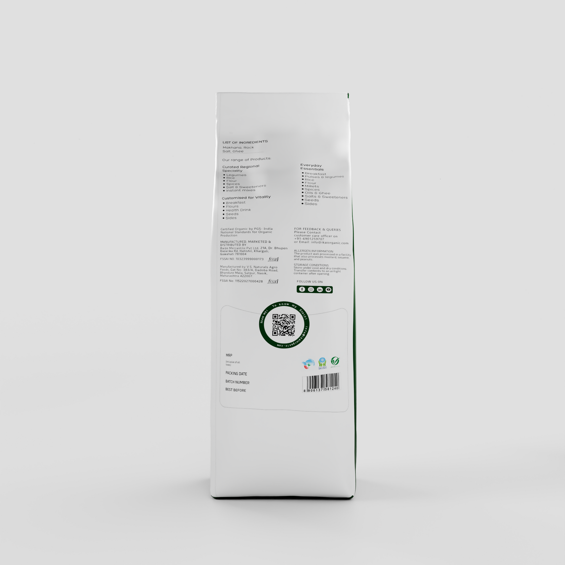 3 - Natural Sendha Namak Makhana - 100 gm