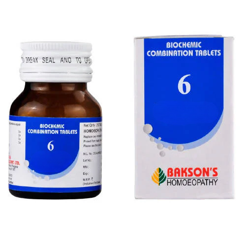 Bakson's Homeopathy Biochemic Combination 6 Tablets 