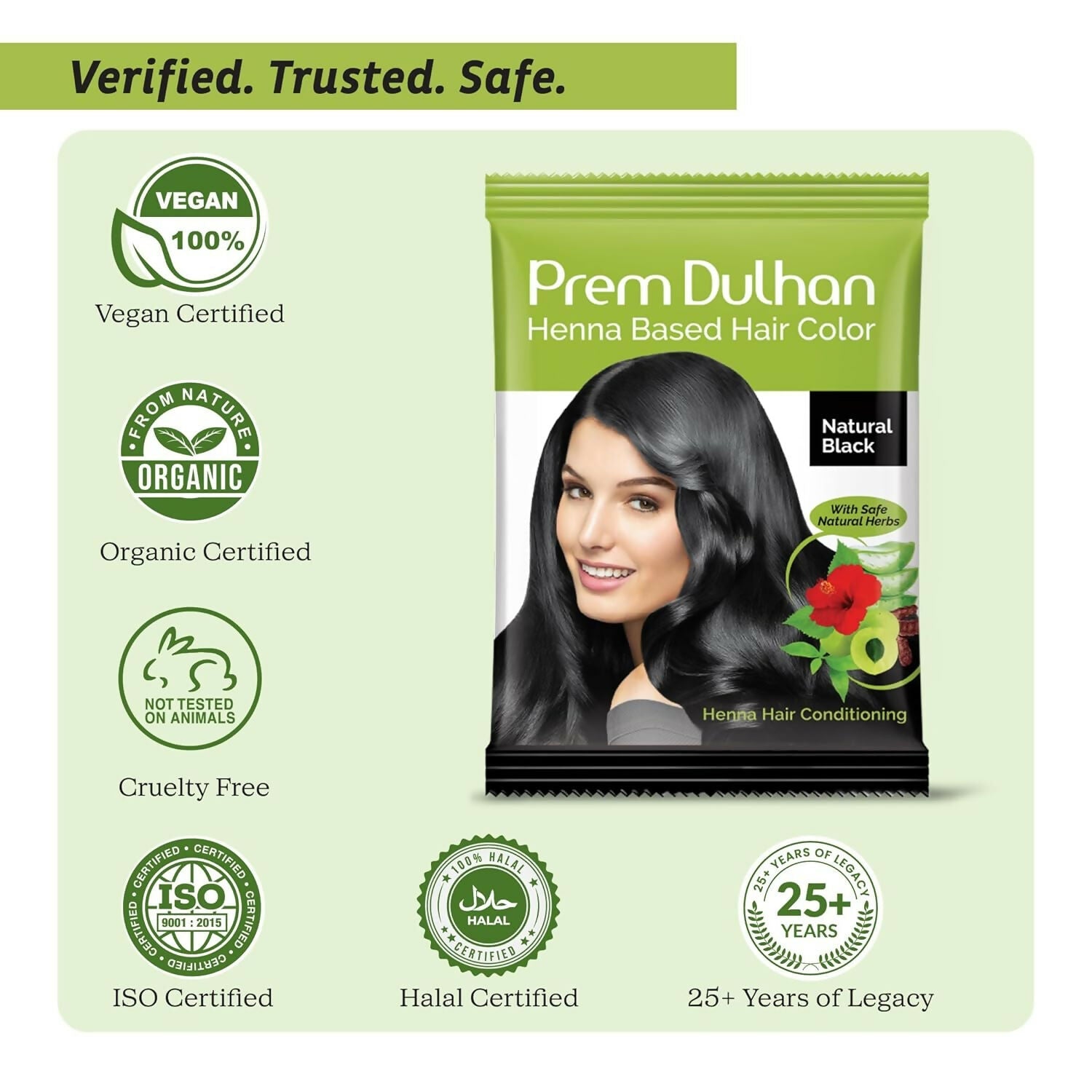 Prem Dulhan Natural Black Henna Based Hair Color