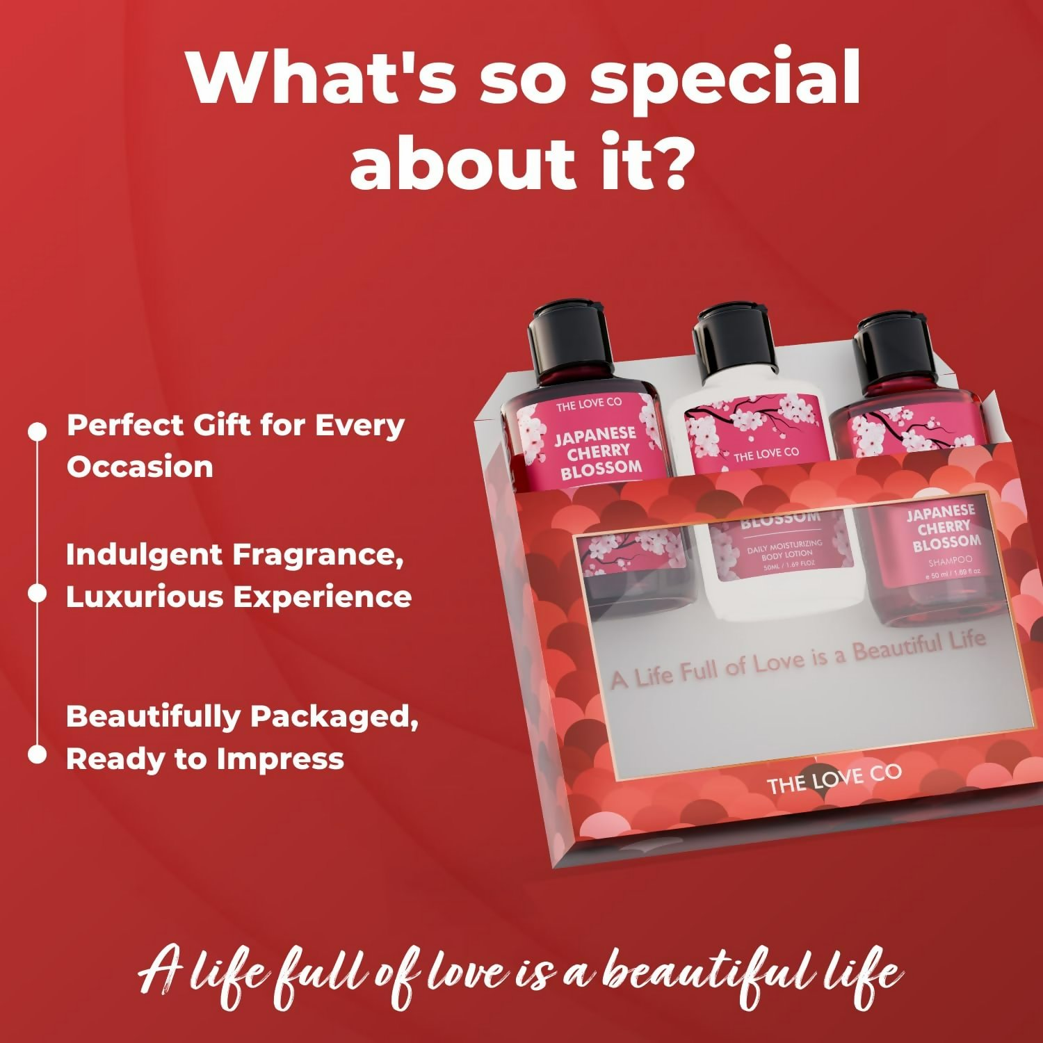 The Love Co. Japanese Cherry Blossom Bath And Body Care Gift Set Box Kit  Grab2Buy The Love Co. Grab2Buy