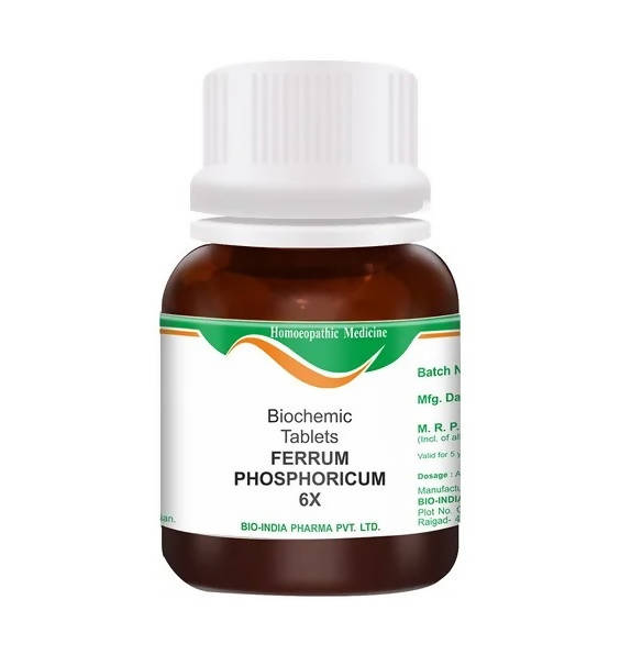 Bio India Homeopathy Ferrum Phosphoricum Biochemic Tablets – Homeopathic Inflammation & Immunity Tissue Salt 