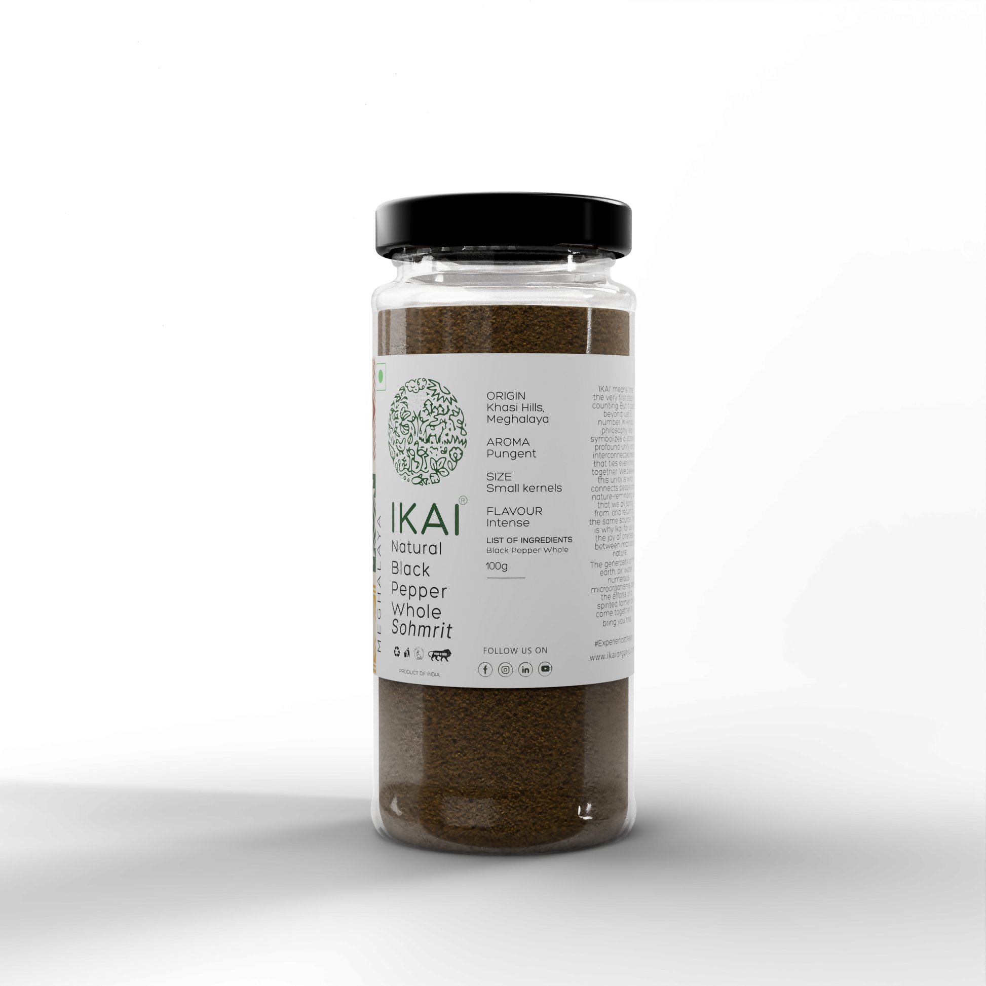 3 - Whole Natural Black Pepper - 100g