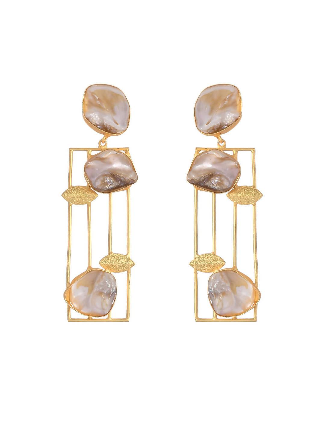 VOJ Women Gold Color stainless steel Earrings  Grab2Buy VOJ Grab2Buy