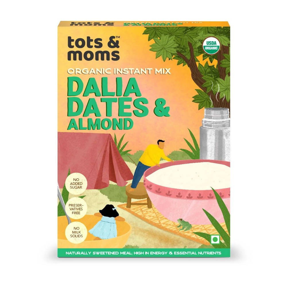 Tots and Moms Organic Dalia Dates & Almonds Instant Mix  Grab2Buy Tots and Moms Grab2Buy