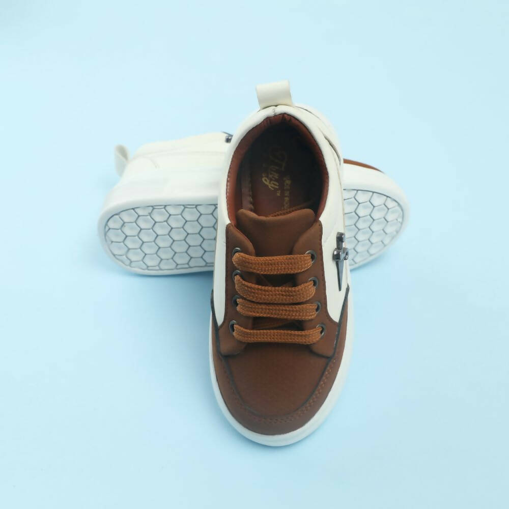 Tiny Bugs Boys Lace Up Casual Shoes - Brown  Grab2Buy Tiny Bugs Grab2Buy