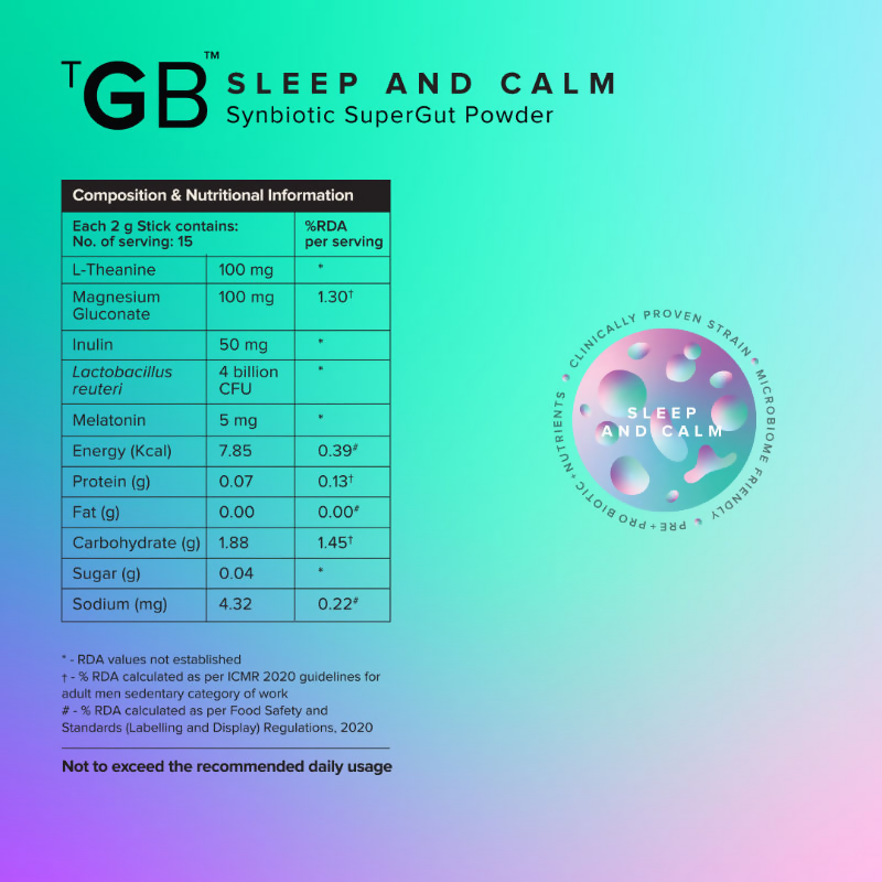 The Good Bug Sleep and Calm SuperGut Powder for Healthy Deep Sleep & Stress Relief 15 Days Pack  Grab2Buy The Good Bug Grab2Buy