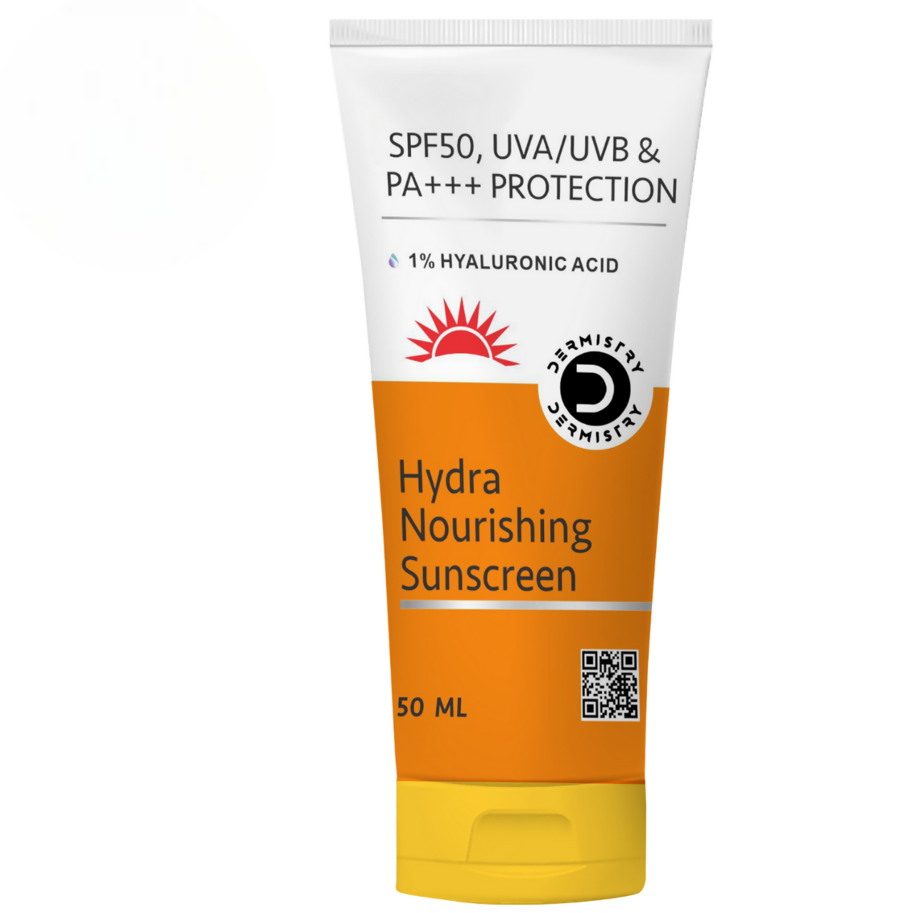 Dermistry 1% Hyaluronic Acid Ultra Hydrating Sunscreen for Dry Skin SPF 50 UVA UVB PA+++ Protection 