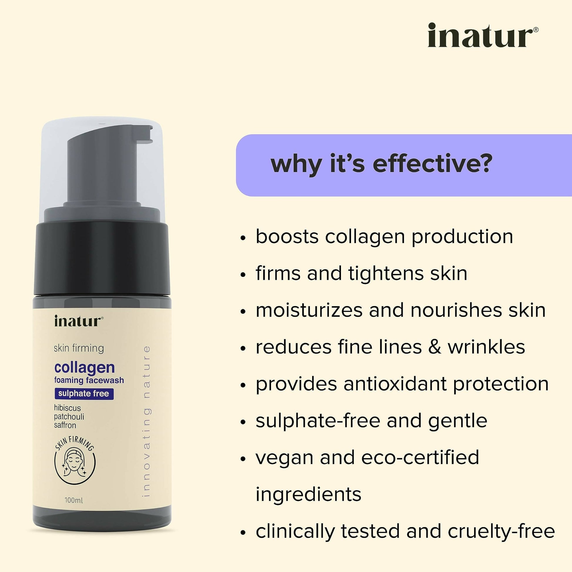 Inatur Collagen Foaming Face Wash 