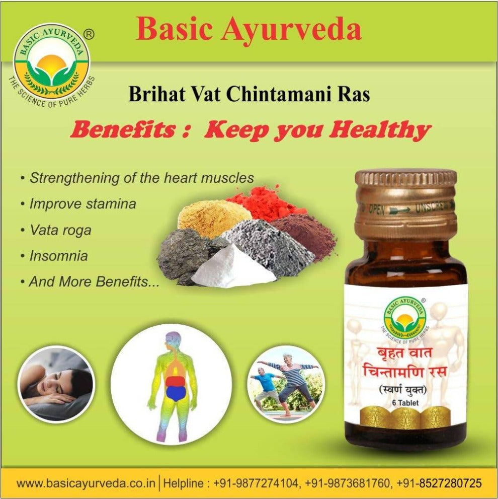 Basic Ayurveda Brihat Vat Chintamani Ras (With Gold) Tablets 