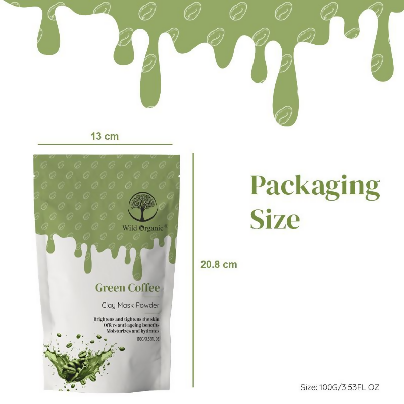 Wild Organic Green Coffee Clay Mask Powder  Grab2Buy Wild Organic Grab2Buy