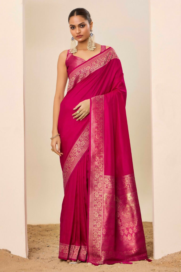 Pink Dolla Silk Wevon Galla Designer Saree - Zeel