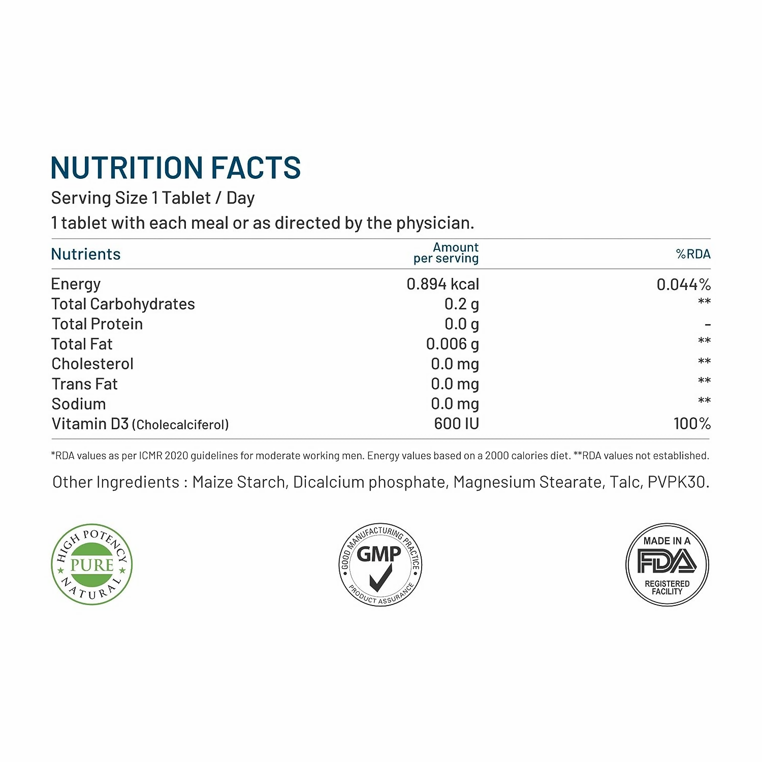 Bliss Welness Vitamin D3 Tablets 