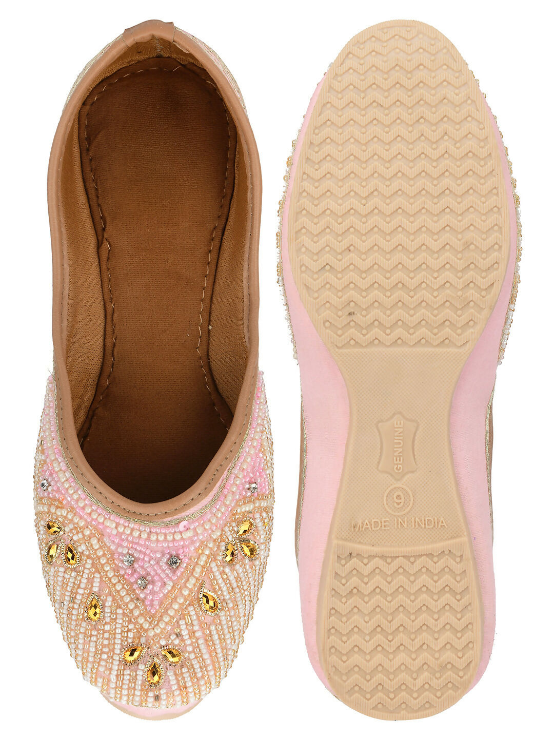 Desi Colour Women Indian Ethnic Footwear-Pink Pearl