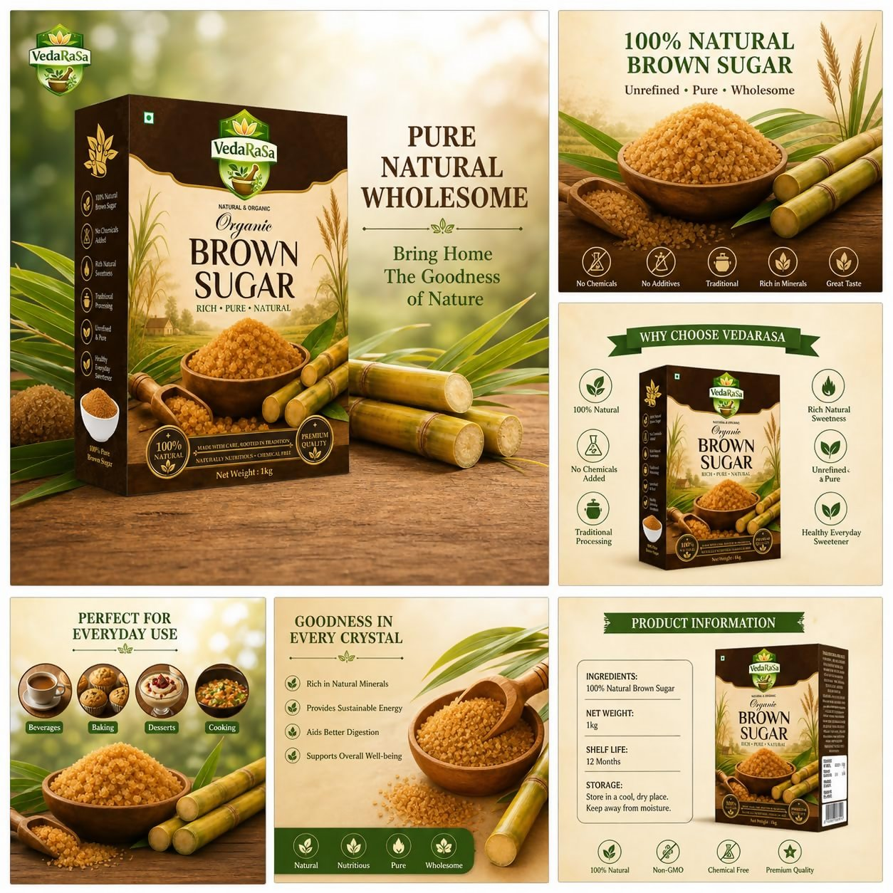 VedaRasa Natural Brown Sugar  Grab2Buy VedaRasa Grab2Buy