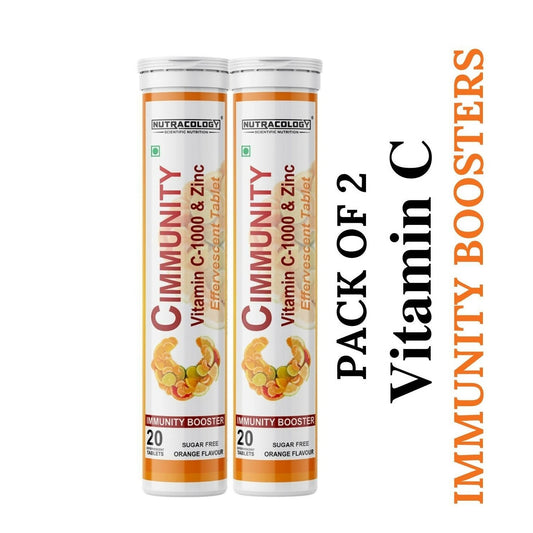 Nutracology Cimmunity Vitamin C 1000mg Effervescent Tablet For Glowing Skin, Immunity Booster 