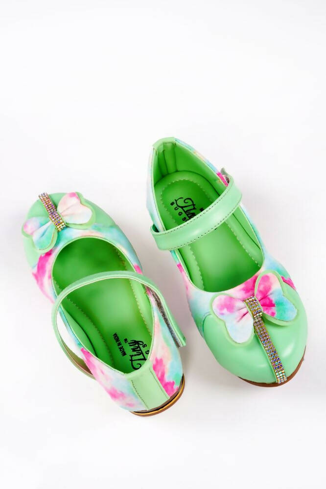 Tiny Bugs Girls Bow Embellished Party Wear Ballerinas - Multi  Grab2Buy Tiny Bugs Grab2Buy