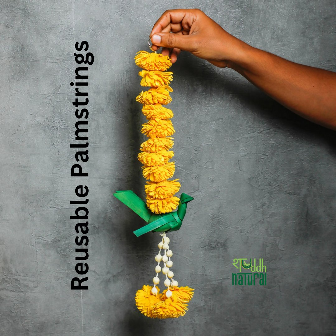 Shuddh Natural Hand Made Palm Leaf Parrot Bandhanwar 