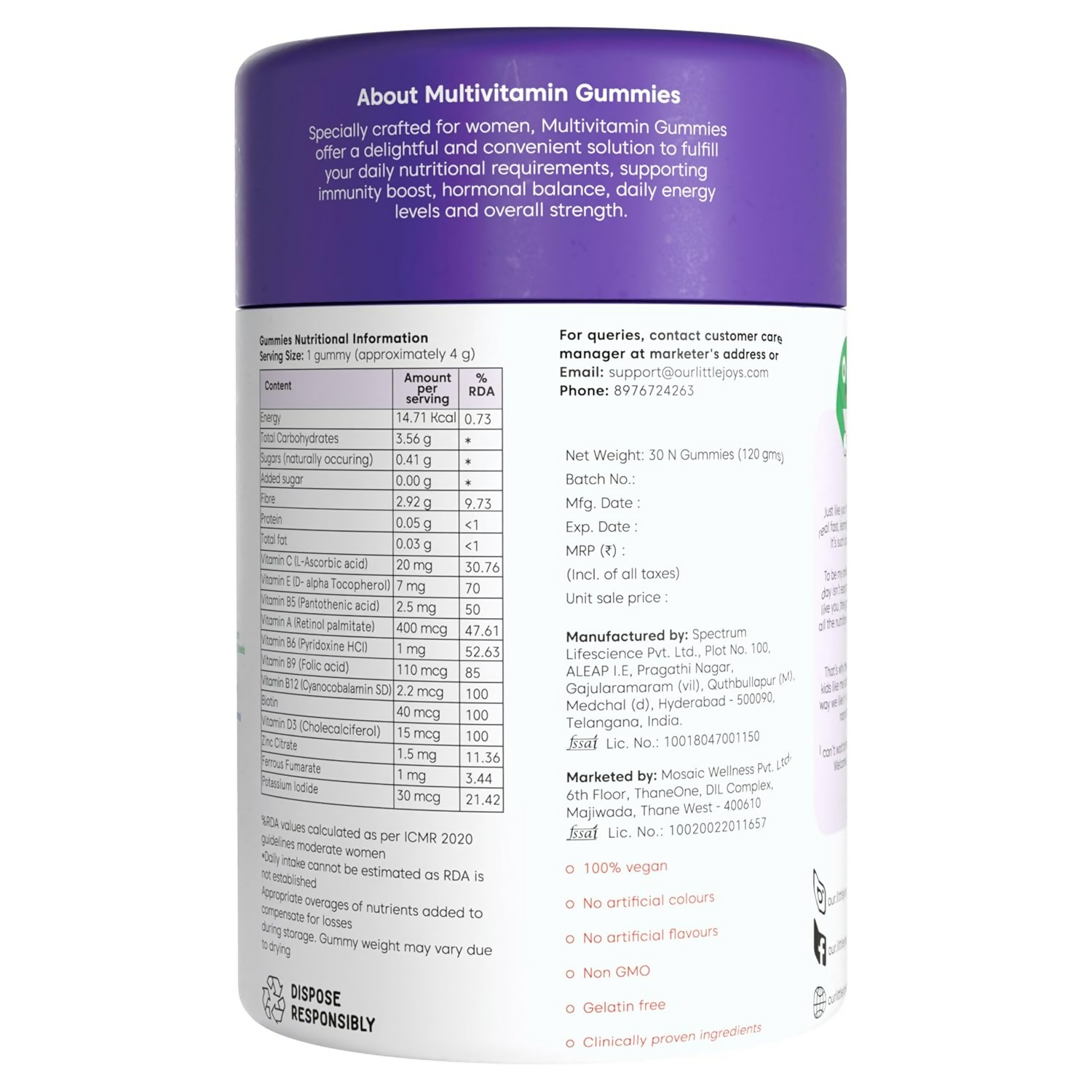 Little Joys Multivitamin Gummies For Mothers - Strawberry Flavor 
