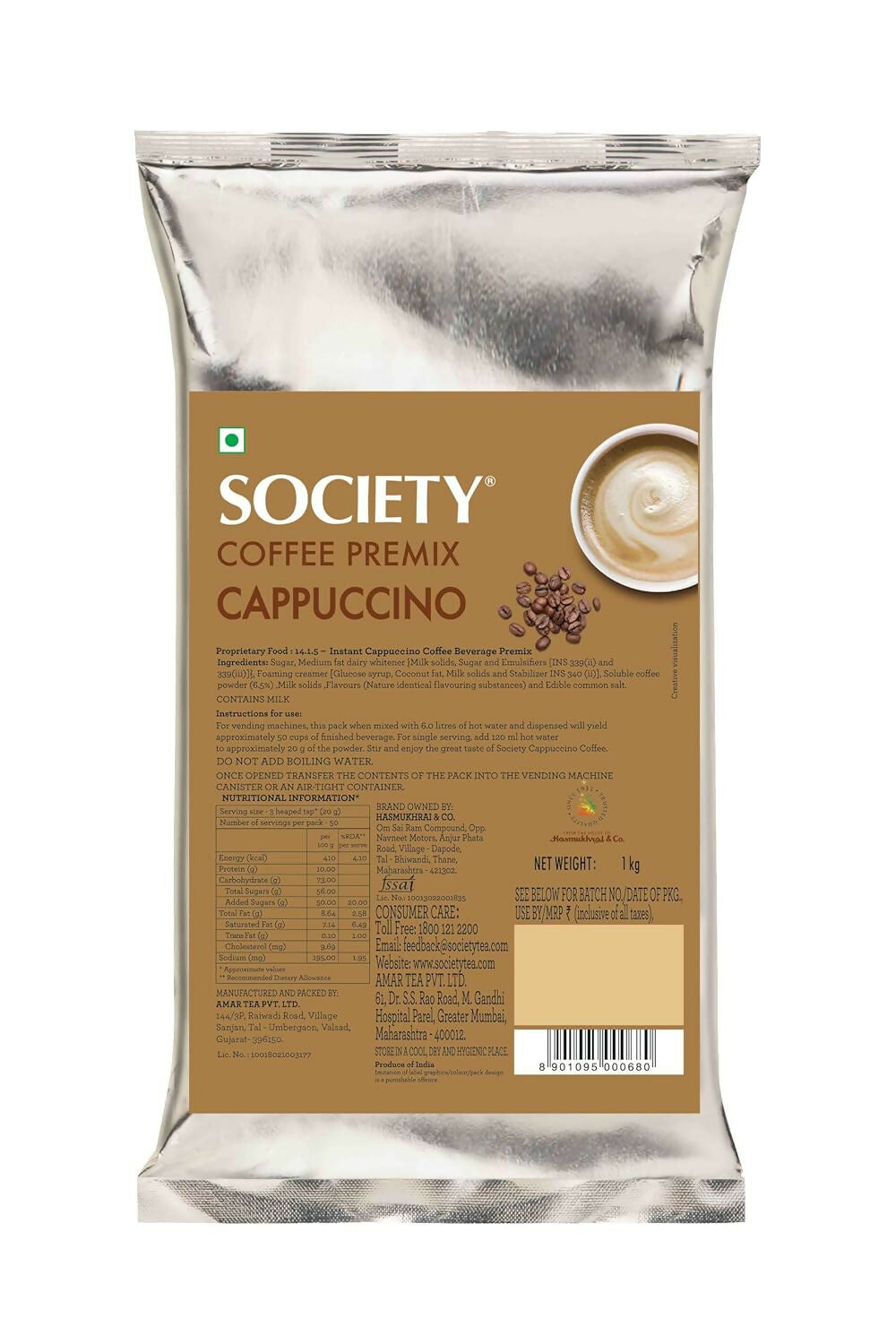 Society Cappuccino Premix Pouch 