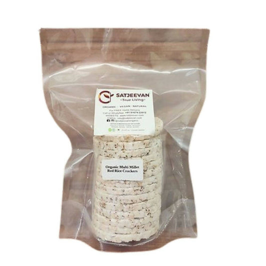 Satjeevan Organic Multi-Millet Red Rice Crackers 