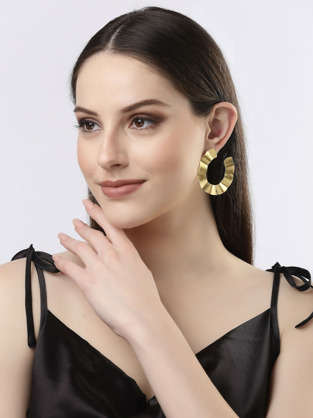 NVR Women Gold-Plated Contemporary Drop Earrings - Grab2buy