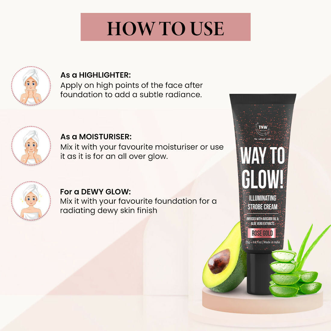 The Natural Wash Way To Glow! Illuminating Strobe Cream - 01 Rose Gold  Grab2Buy The Natural Wash Grab2Buy