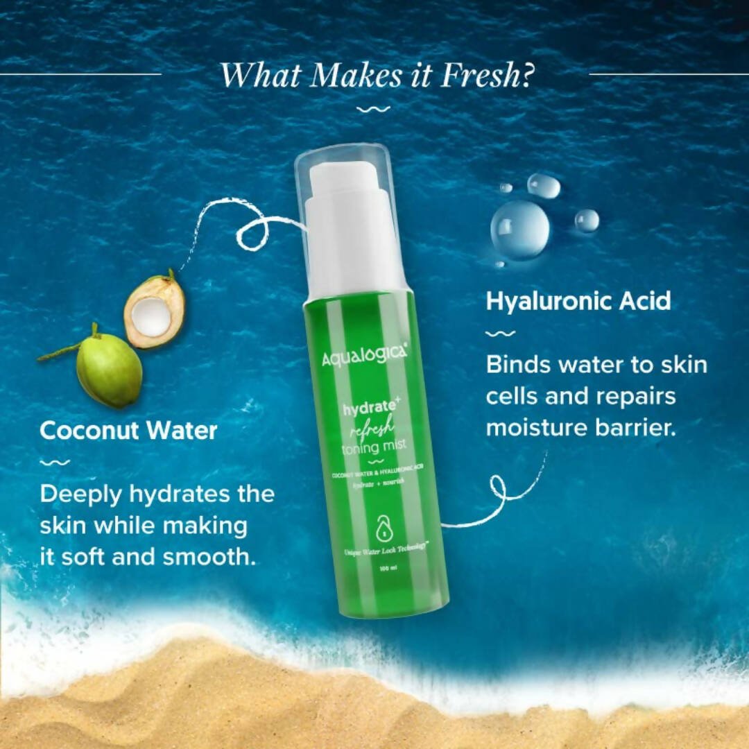 Aqualogica Hydrate+ Refresh Toning Mist - Limited Time Offer - Swadesiicart