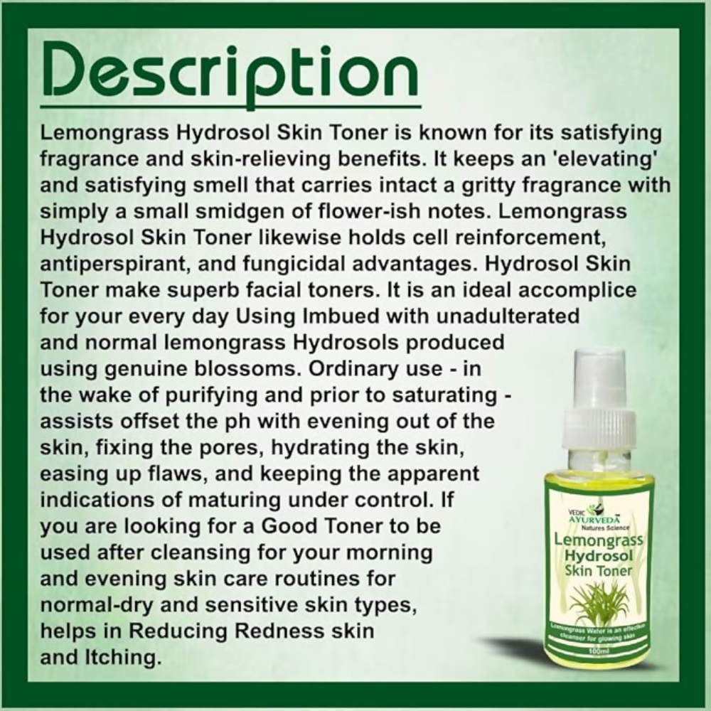 VedicAyurveda Lemongrass Hydrosol Skin Toner  Grab2Buy VedicAyurveda Grab2Buy