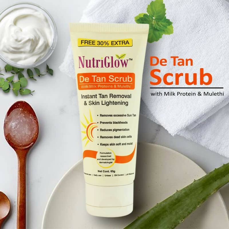 NutriGlow De Tan Scrub With Milk Protein & Mulethi 