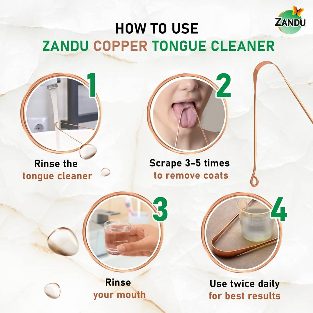 Zandu Copper Tongue Cleaner  Grab2Buy Zandu Grab2Buy