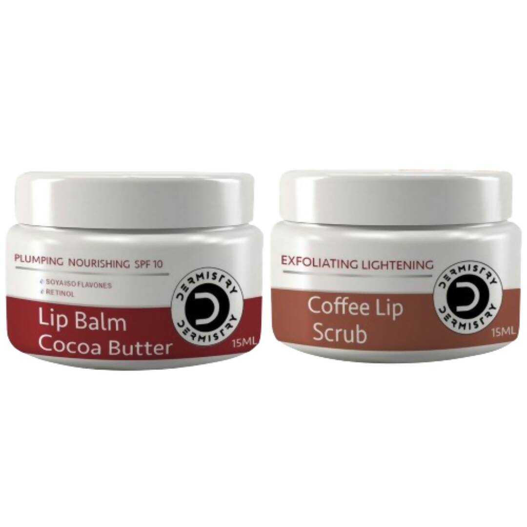 Dermistry Nourishing Cocoa Butter Lip Balm & Coffee Lip Scrub 