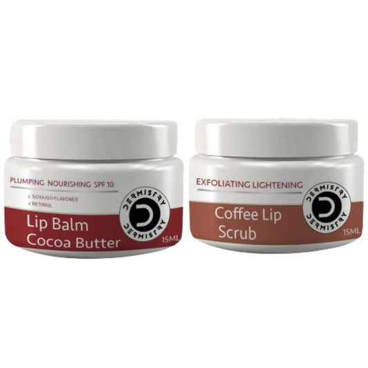 Dermistry Nourishing Cocoa Butter Lip Balm & Coffee Lip Scrub 