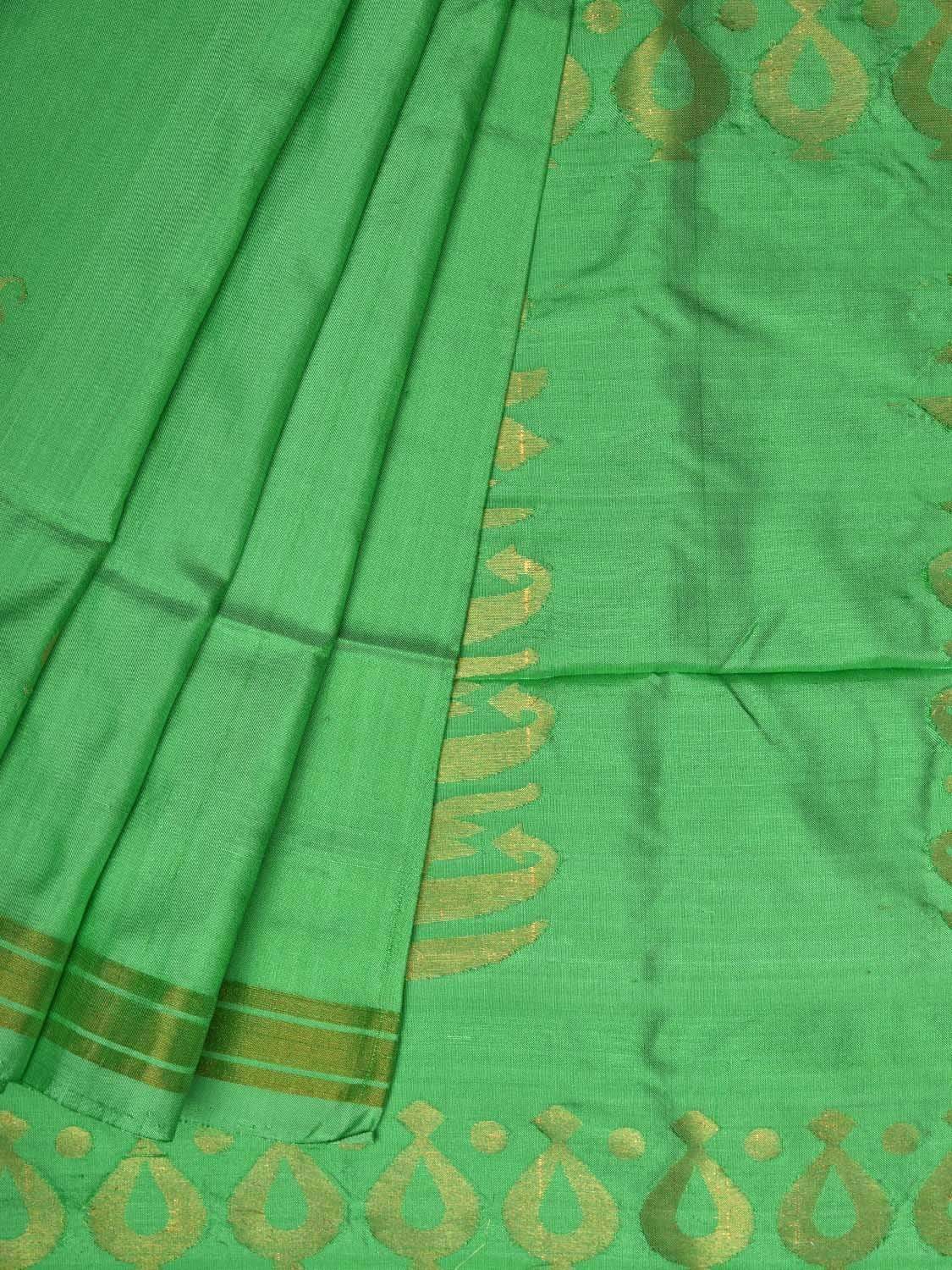 Light Green Uppada Silk Handloom Grab2Buy with Karpur Pallu Design - Global Threads 