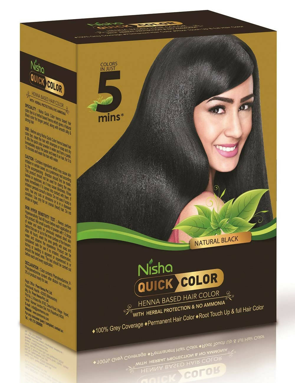 Nisha Henna Based Quick Hair Color Black 