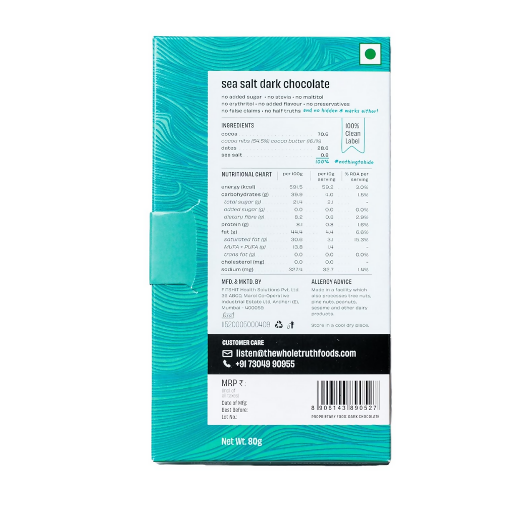The Whole Truth Dark Chocolate - Sea Salt  Grab2Buy The Whole Truth Grab2Buy